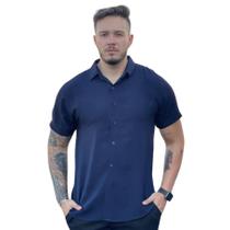 Camisa Masculina Social Manga Curta Leve Para Festas Trabalho Casual