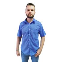 Camisa Masculina Social Manga Curta Plus Size