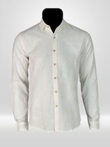 Camisa Masculina Social Manga Longa Branca de Linho Camisa Masculina Social Manga Longa Branca de Linho