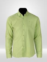 Camisa Masculina Social Manga Longa Linho Verde Camisa Masculina Social Manga Longa Linho Verde