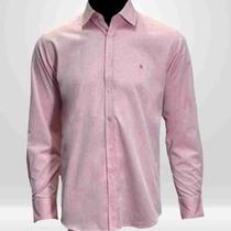 Camisa Masculina Social Manga Longa Rosa Chiclete