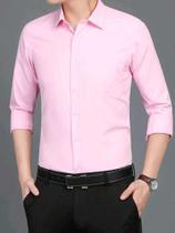 Camisa masculina Social manga Longa Slim executivo 06 Cores Lindas