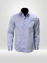 Camisa Masculina Social Manga Longa VRS Detalhe Azul Camisa Masculina Social Manga Longa VRS Detalhe Azul