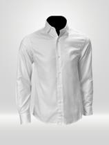 Camisa Masculina Social Manga Longa VRS Detalhe Branca