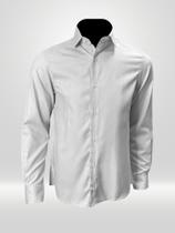 Camisa Masculina Social Manga Longa VRS Detalhe Cinza Camisa Masculina Social Manga Longa VRS Detalhe Cinza