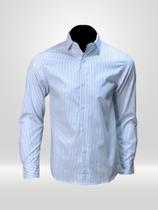 Camisa Masculina Social Manga Longa VRS Listrada Azul
