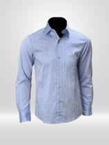 Camisa Masculina Social Manga Longa VRS Nuaces Azul Celeste Camisa Masculina Social Manga Longa VRS Nuaces Azul Celeste