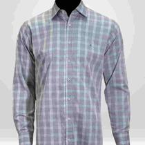 Camisa Masculina Social Manga Longa Xadrez Flame Cinza Camisa Masculina Social Manga Longa Xadrez Flame Cinza
