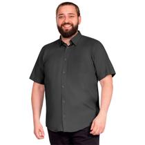 Camisa Masculina Social Plus Size Manga Curta com Bolso