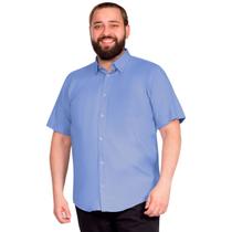 Camisa Masculina Social Plus Size Manga Curta com Bolso