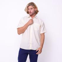 Camisa Masculina Social Tecido de Microfibra Pérola Manga Curta Camisa Masculina Social Tecido de Microfibra Pérola Manga Curta