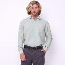Camisa Masculina Social Tecido Microfibra Verde Manga Longa Camisa Masculina Social Tecido Microfibra Verde Manga Longa