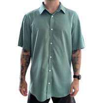 Camisa Masculina Social Verde Manga Curta Viscose - Upclow