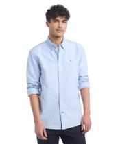 Camisa masculina Tommy Hilfiger de manga comprida Oxford, ajuste regular