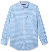 Camisa masculina Tommy Hilfiger, grande e alta, manga comprida, ajuste clássico