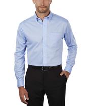 Camisa masculina Tommy Hilfiger, sem ferro, azul sólido, ajuste regular