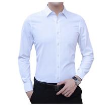 Camisa masculina Tricoline algodao Branca Social manga Longa Luxo Slim - GNS