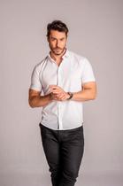 Camisa masculina tricoline branco mansfield