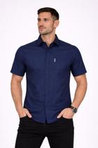 Camisa Masculina Tricoline Regular Manga Curta Listras com Bolso US Top