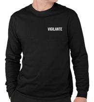 Camisa Masculina Vigilante Uniforme Camisa Manga Longa Frente E Costas