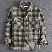 Camisa Masculina Vintage De Veludo Cotelê Xadrez De Manga Longa Japonesa Para Primavera E Outono Camisa Masculina Vintage De Veludo Cotelê Xadrez De Manga Longa Japonesa Para Primavera E Outono