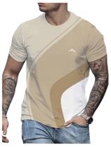 Camisa masculina VIPWOLF listrada de manga curta cáqui de verão Camisa masculina VIPWOLF listrada de manga curta cáqui de verão