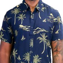 Camisa Masculina Viscose Estampa Coqueiros Rabbitohs
