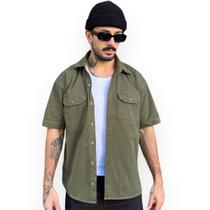 Camisa Masculina Workshirt Sarja Oficina Barbearia Mecanico