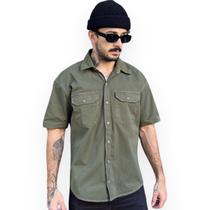 Camisa Masculina Workshirt Sarja Oficina Barbearia Mecanico