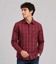 Camisa Masculina Xadrez Manga Longa Trojanos Vermelho Camisa Masculina Xadrez Manga Longa Trojanos Vermelho