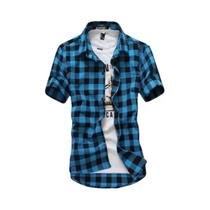Camisa Masculina Xadrez Vermelho e Preto - Manga Curta - Verão 2024