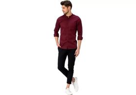 Camisa Masculino Slim Fit Bordo / XXL