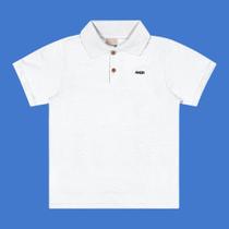 Camisa Menino Angerô Polo Algodão Lisa Branco