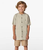 Camisa Menino em Viscose Sarjada Trick Nick Bege
