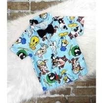 Camisa Menino Infantil Linha Premium Looney Tunes Baby +Gravata