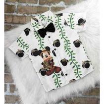 Camisa Menino Infantil Linha Premium Mickey Safari Branca