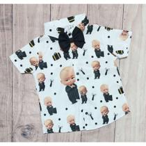 Camisa Menino Infantil Linha Premium O Poderoso Chefinho +Gravata Camisa Menino Infantil Linha Premium O Poderoso Chefinho +Gravata