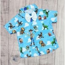 Camisa Menino Infantil Linha Premium Temático Toy Story +Gravata