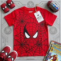 Camisa Menino Infantil Temático Homem Aranha Vermelho