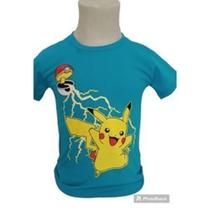 Camisa Menino Infantil Temático Pokémon Azul Camisa Menino Infantil Temático Pokémon Azul