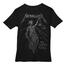 Camisa Metallica Rock And Justice Estampada Camisa Algodão Camisa Metallica Rock And Justice Estampada Camisa Algodão