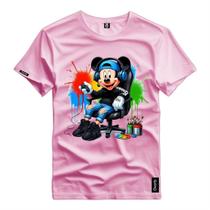Camisa Mickey Mouse Gamer Personagem Desenho Camiseta Algodão Personalizada Estampa Realista