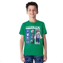 Camisa Minecraft Manga Curta Peça Original Licenciada