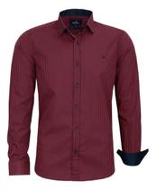 Camisa Mini Xadrez Amil Masculina Slim Manga Longa Algodão Fio 50 Ref 1749