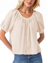 Camisa MISSACTIVER xadrez de manga curta para mulher, damasco
