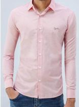 Camisa ml ogochi masculina casual slim - 001494032 - rosa - m
