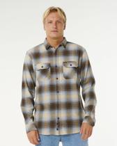 Camisa ml rip curl count flannel brown blue tamanho:m Camisa ml rip curl count flannel brown blue tamanho:m
