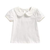 Camisa MODNTOGA Kids Baby Girl, gola de manga comprida branca 18-24M Camisa MODNTOGA Kids Baby Girl, gola de manga comprida branca 18-24M
