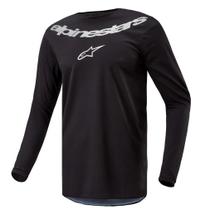 Camisa Motocross Alpinestars Fluid Preto Off Road Trilha