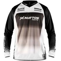 Camisa motocross creation mattos rancing off-road black grey